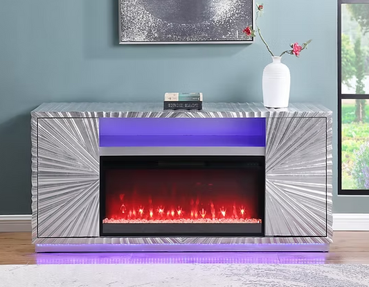 A-F06 Selene Silver Leaf Fireplace
