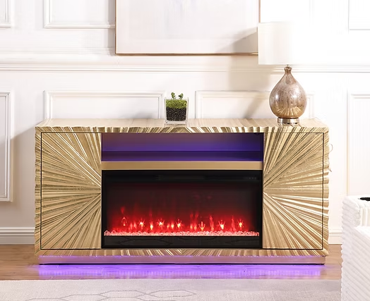 A-F05 Helios Gold Leaf Fireplace