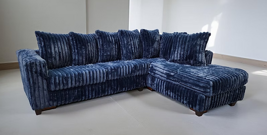 S300 Gia Blue Stripe Fabric Sectional