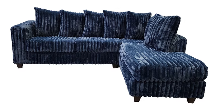 S300 Gia Blue Stripe Fabric Sectional