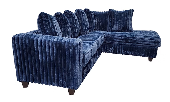 S300 Gia Blue Stripe Fabric Sectional