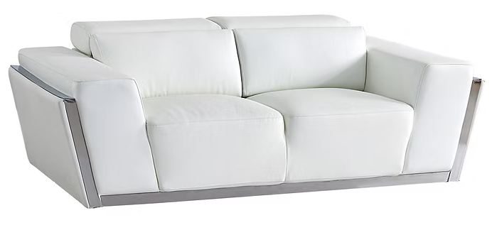 3pcs or 2pcs MI-8010 Domo White Italian Leather Sofa, Loveseat & Chair