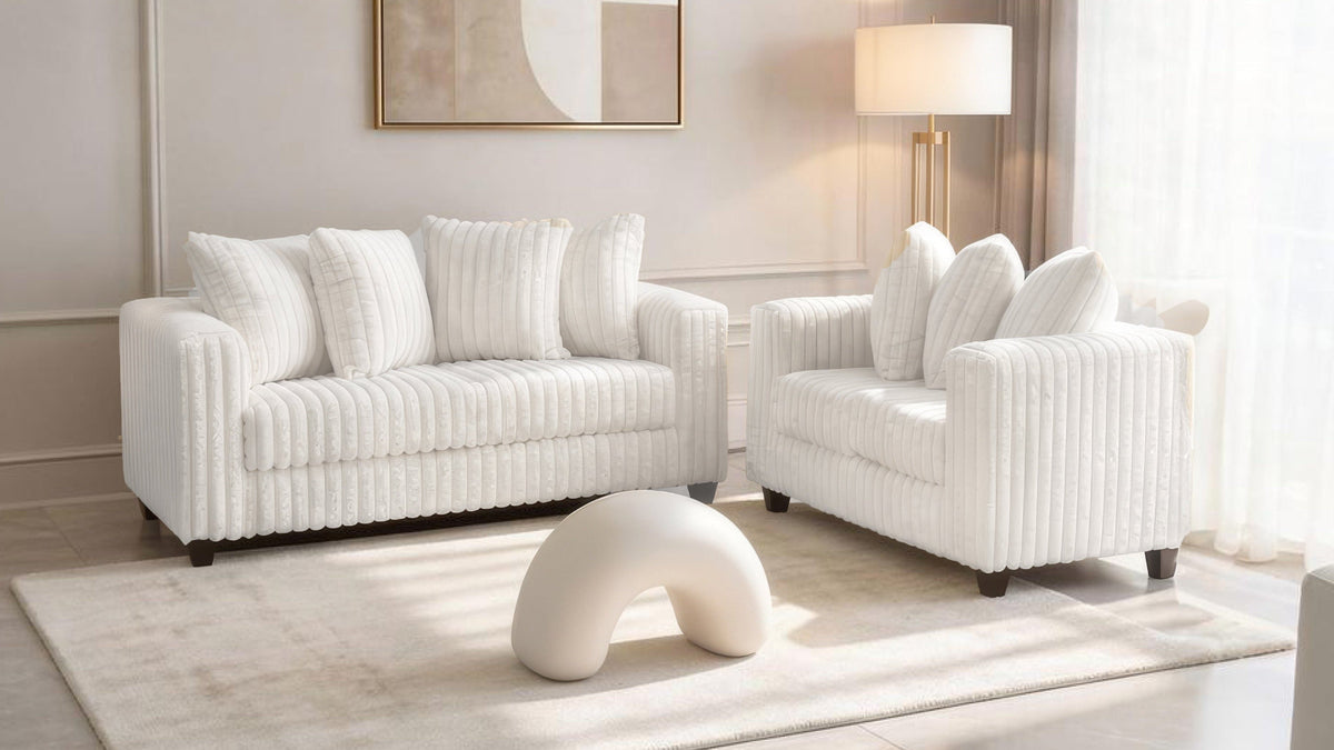 S300 Gia (Ivory) - 2 PCS Sofa & Loveseat