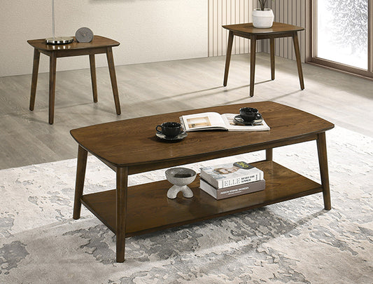 3pcs D301-104 Draper Wood Finish Cocktail Table Set