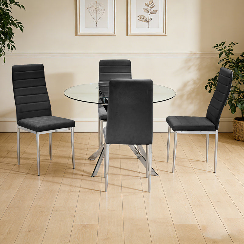 D106 - Black 5pcs Dining Set