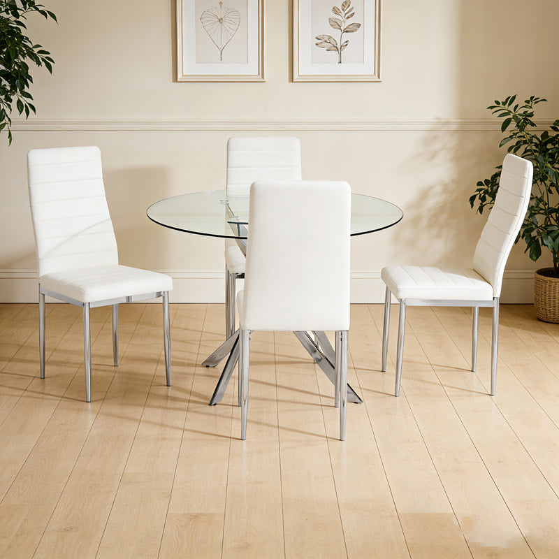 D108 - White 5pcs Dining Set