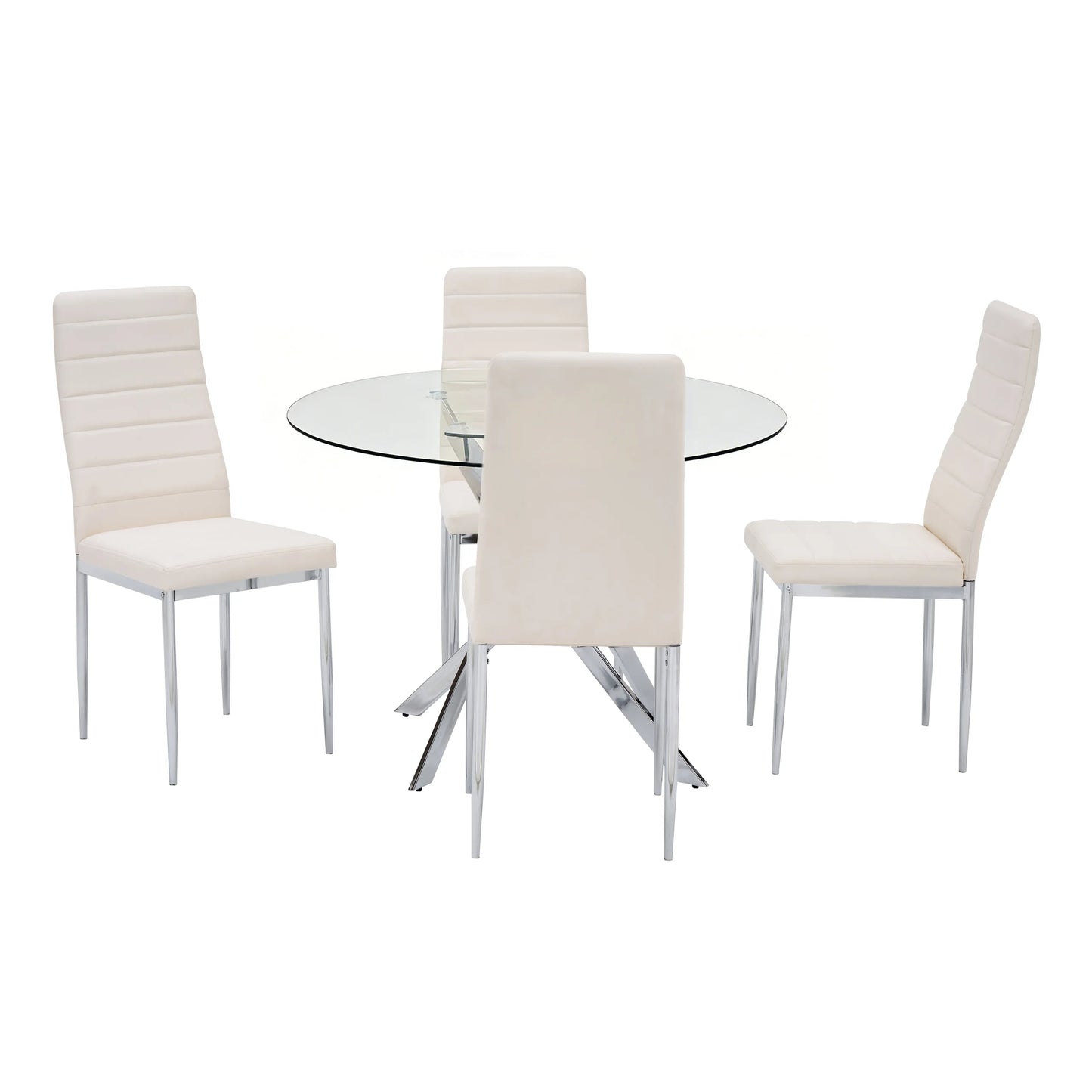 D108 - White 5pcs Dining Set
