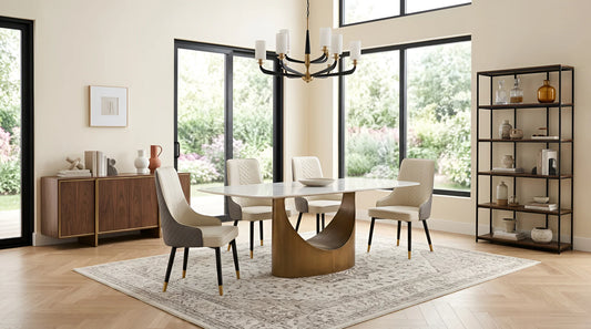 5pcs D1576 Roxy White/Bronze Dining Set