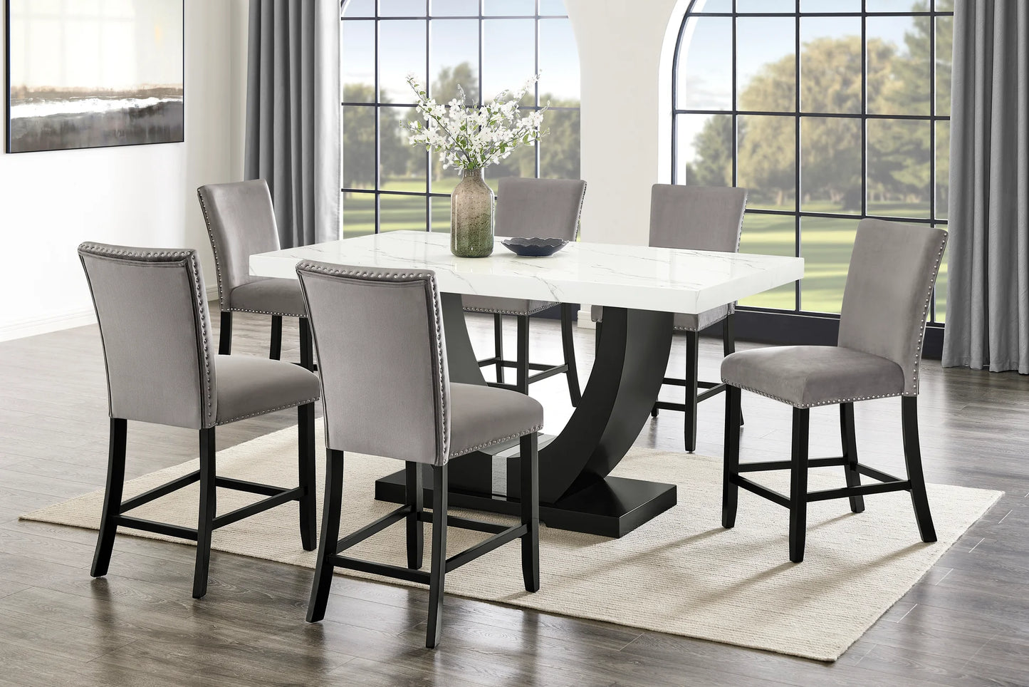 7pcs D181 Larry Counter Height (Grey) Dining set