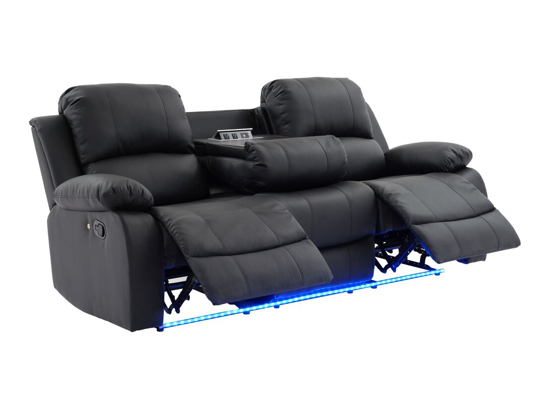 3pcs Daytona Black Reclining Set