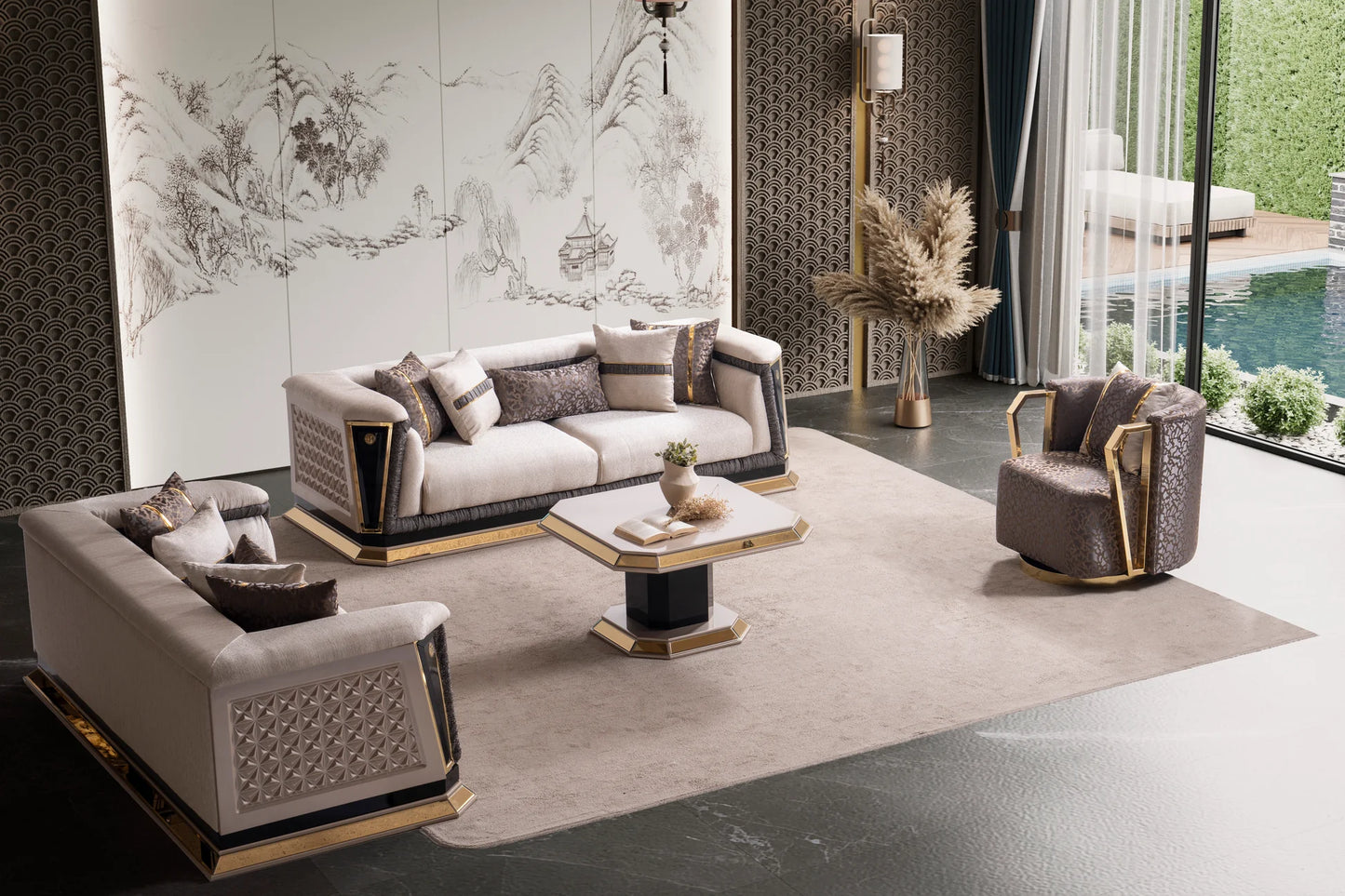 Diamond Collection Sofa & Loveseat Set