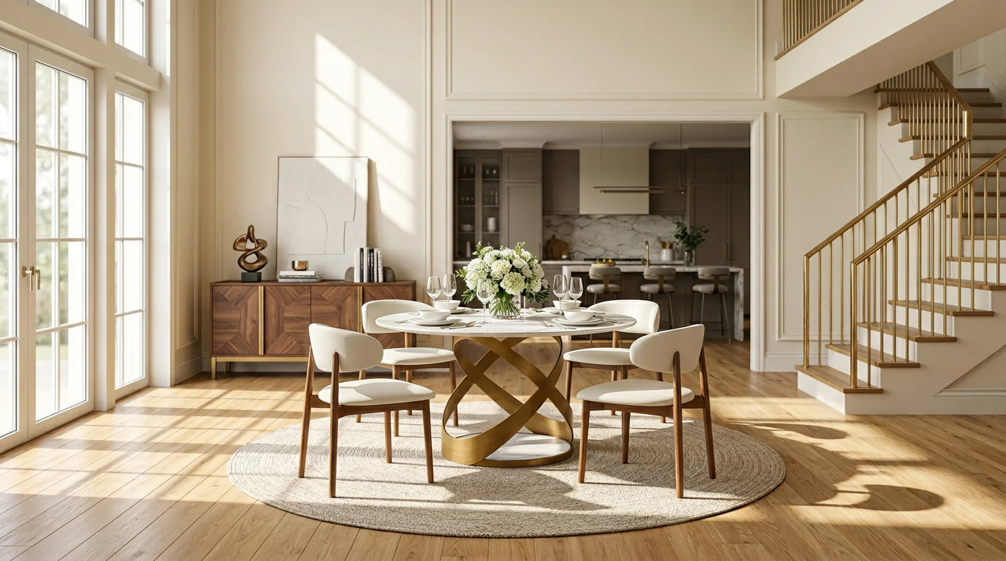 5pcs D1550 Dimi WH/BRZ Dining Set