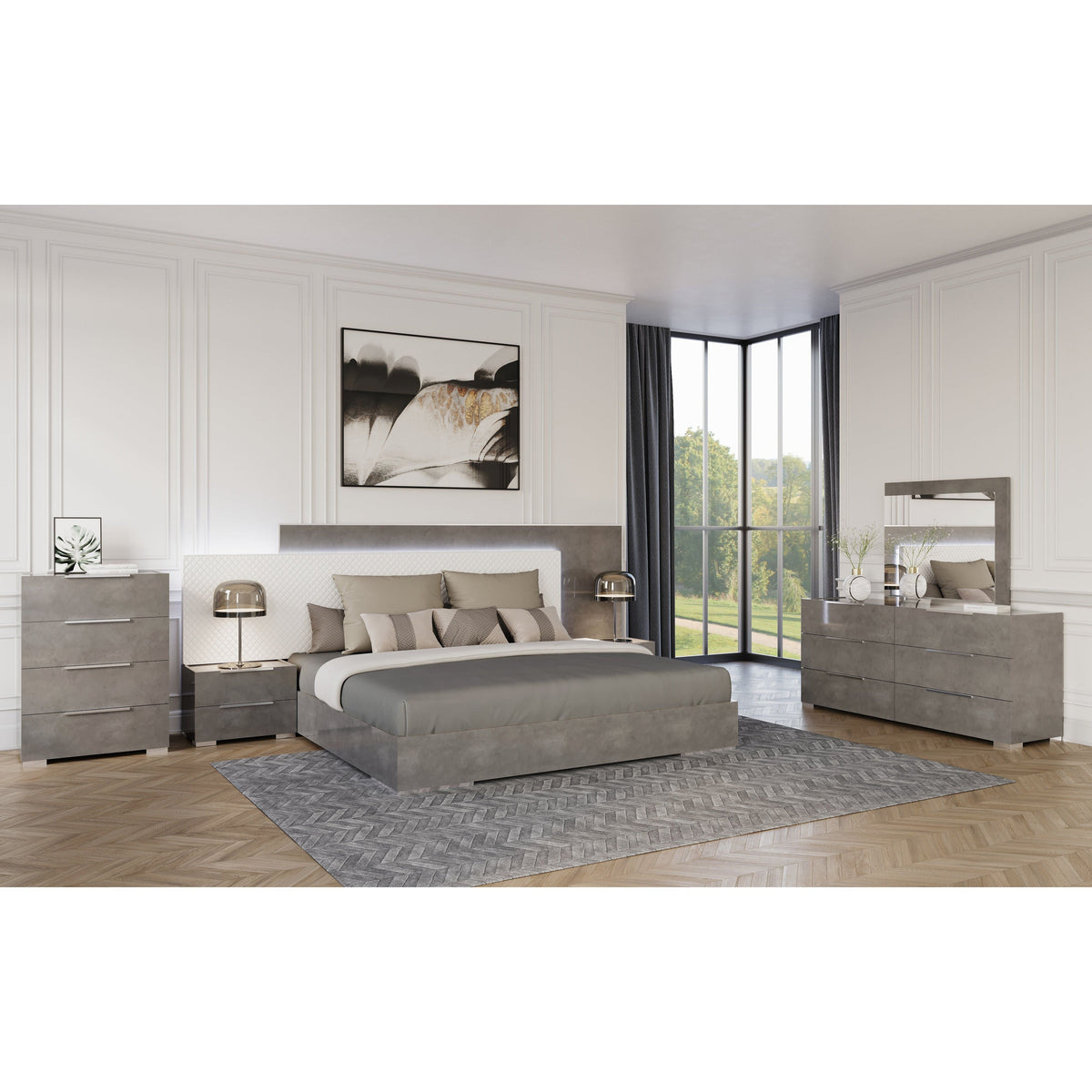 Fabiana Collection (Grey) - Queen 4pcs