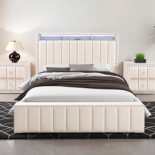 Farese Beige Bed Frame