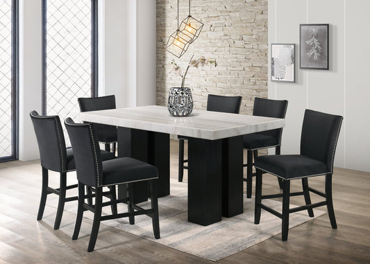 7pcs Finley Black Dining Set