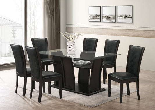 7pcs Florida - Black Dining Set