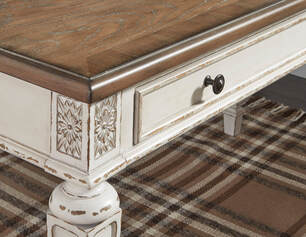 H743-34 White & Brown Office Desk (USB/AC POWER)