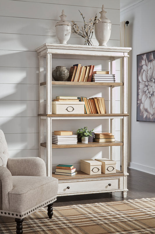 H743-70 White & Brown Bookcase