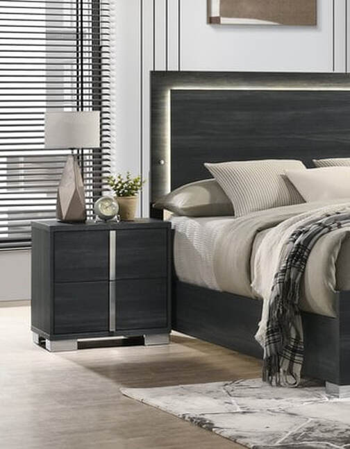 HH3700 Black Nightstand
