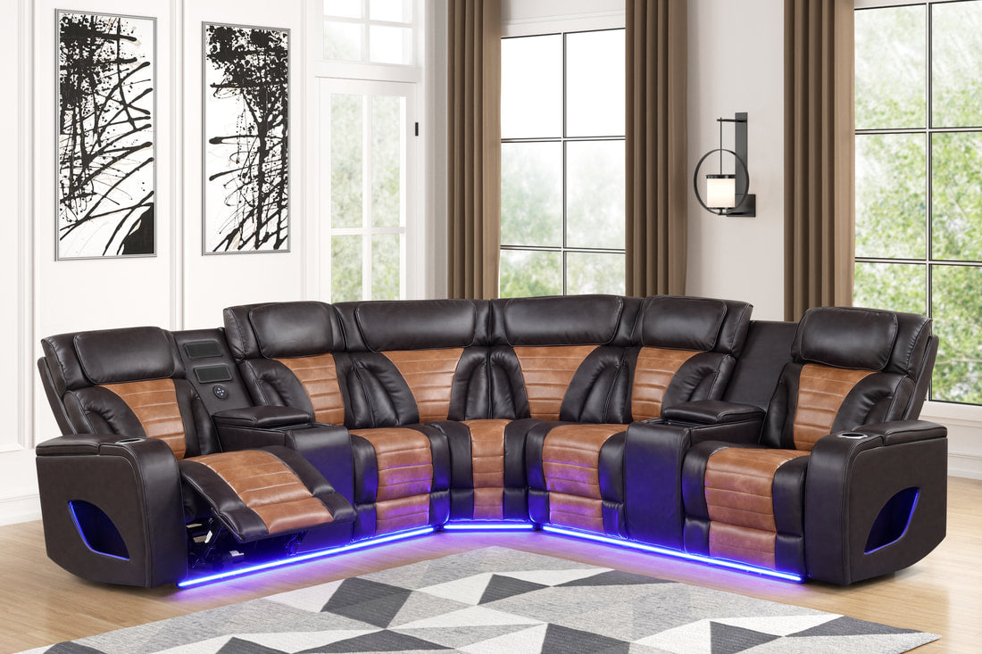 IBIZA Power Brown Reclining Sectional