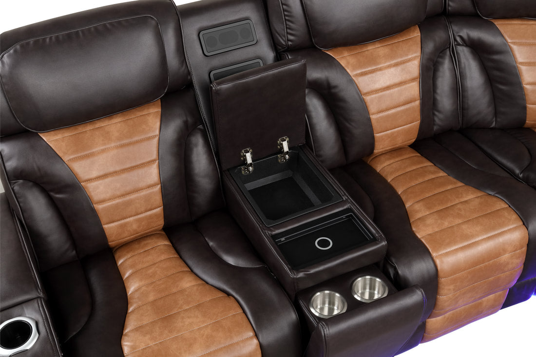 IBIZA Power Brown Reclining Sectional