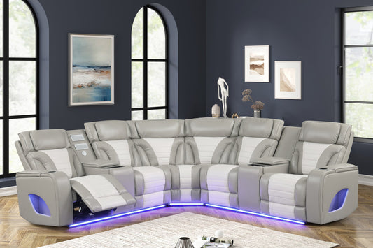 IBIZA Power Gray Reclining Sectional
