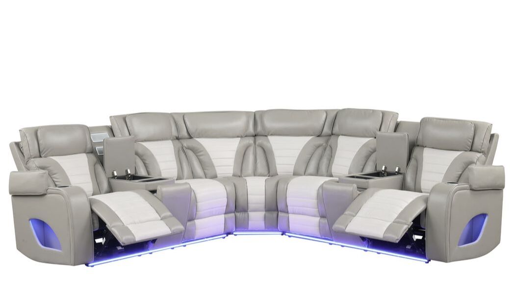 IBIZA Power Gray Reclining Sectional