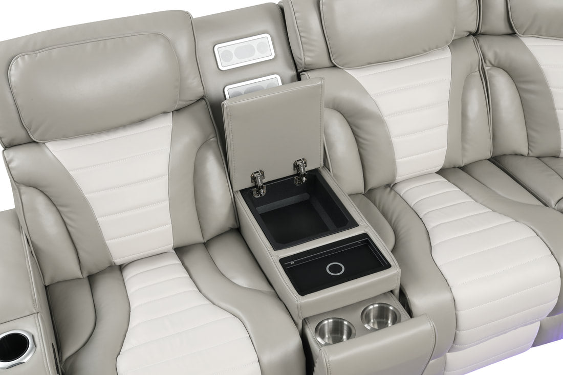 IBIZA Power Gray Reclining Sectional