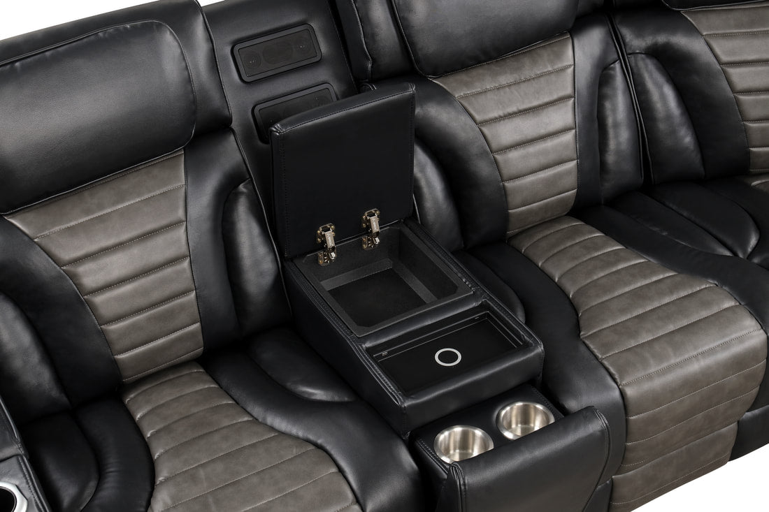 IBIZA Black Power Reclining Sectional