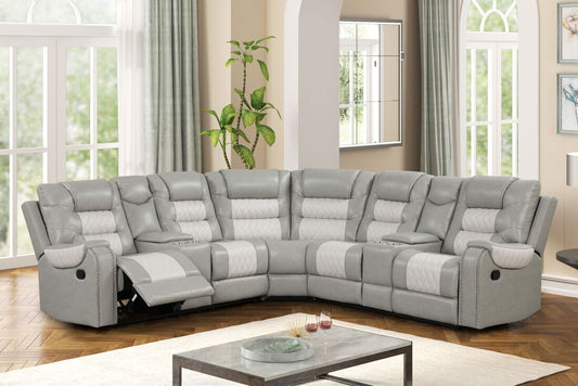 Jordon1 Gray Reclining Sectional