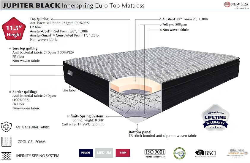 Jupiter 11.5" Gel Foam Mattress