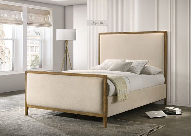 Key Contemporary Fabric Wood Bed Frame