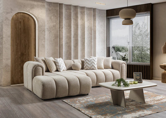 Lis Sand Boucle LAF Sectional