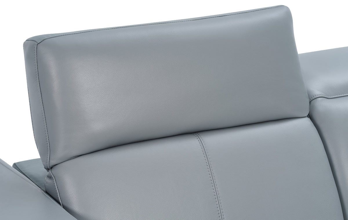 MI-1125 Franco II Light Blue 2 Powers Head/Foot Reclining Sectional