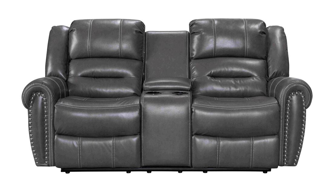 3pcs Lexington Grey Leather Gel Reclining Sofa Set
