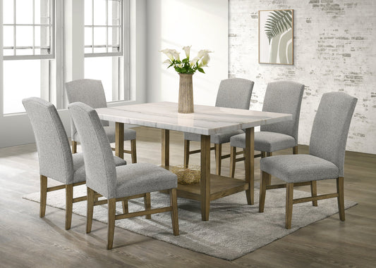 Lola10 - Genuine Marble 7pcs Dining Set