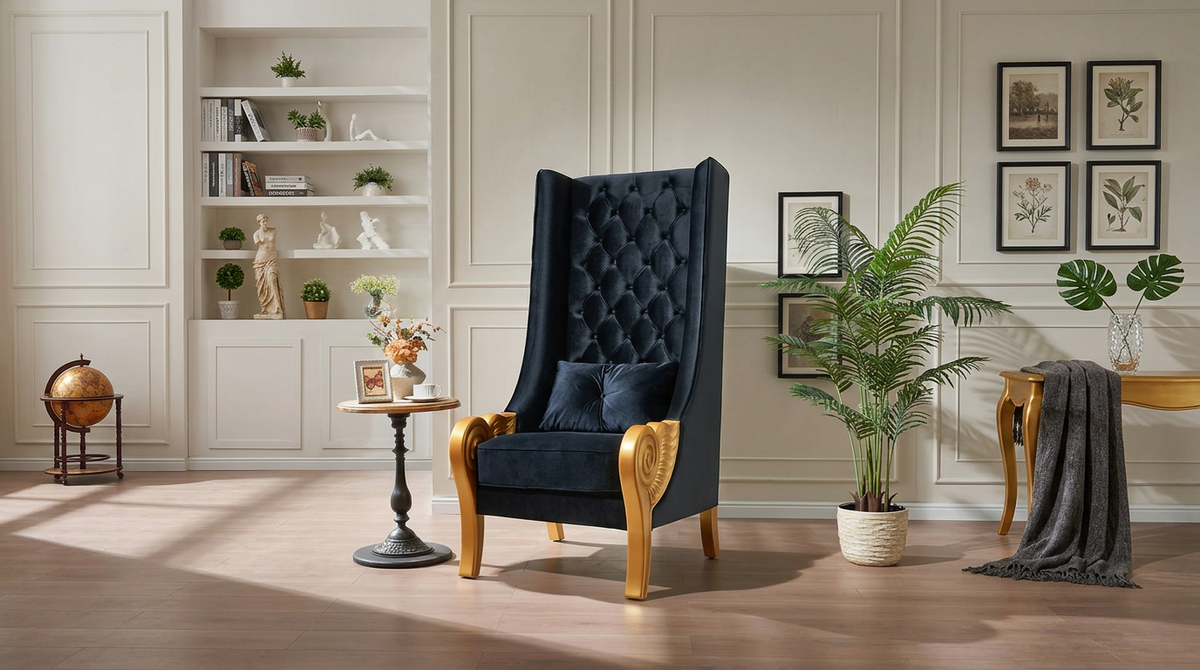 A-CH02 Throne 62.5" Tall (Black)