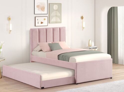MAYA - Pink Platform Trundle Bed