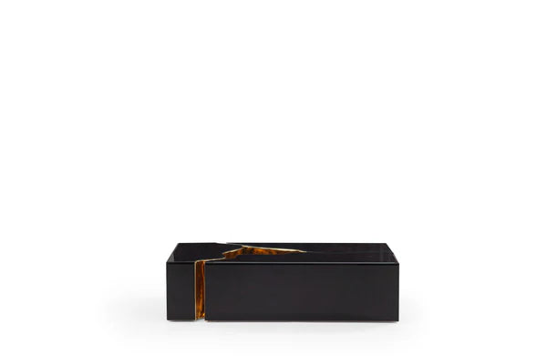 Dream Glass Black & Gold 3-Piece Coffee Table