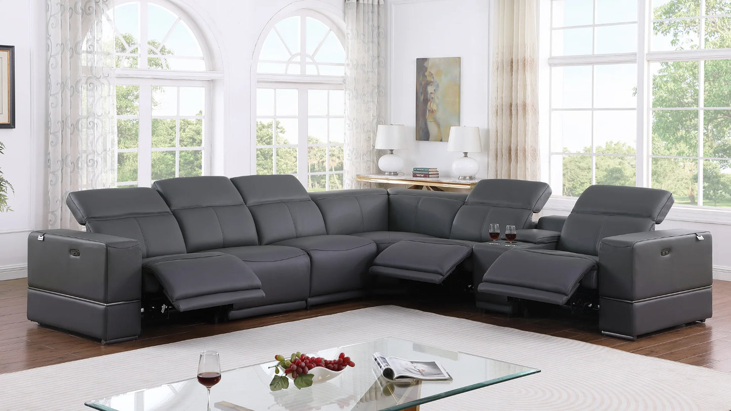 MI-1122 Franco 7pcs Dark Grey Reclining Sectional