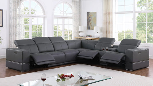 MI-1122 Franco 7pcs Dark Grey Reclining Sectional