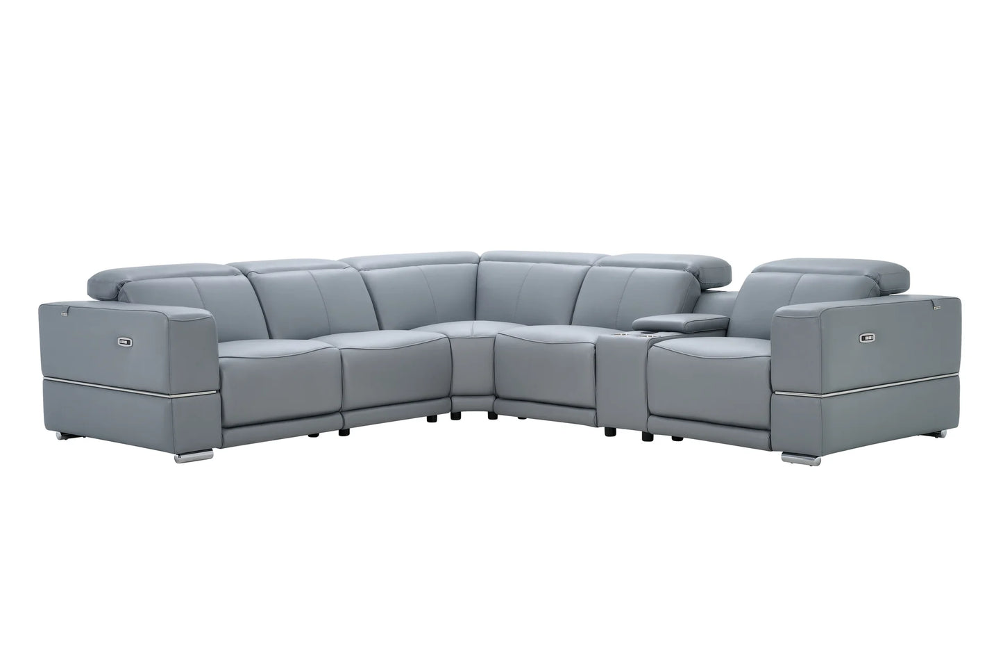 MI-1125 Franco II 6pcs Light Blue Reclining Sectional