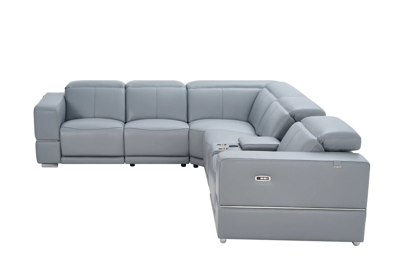 MI-1125 Franco II 6pcs Light Blue Reclining Sectional