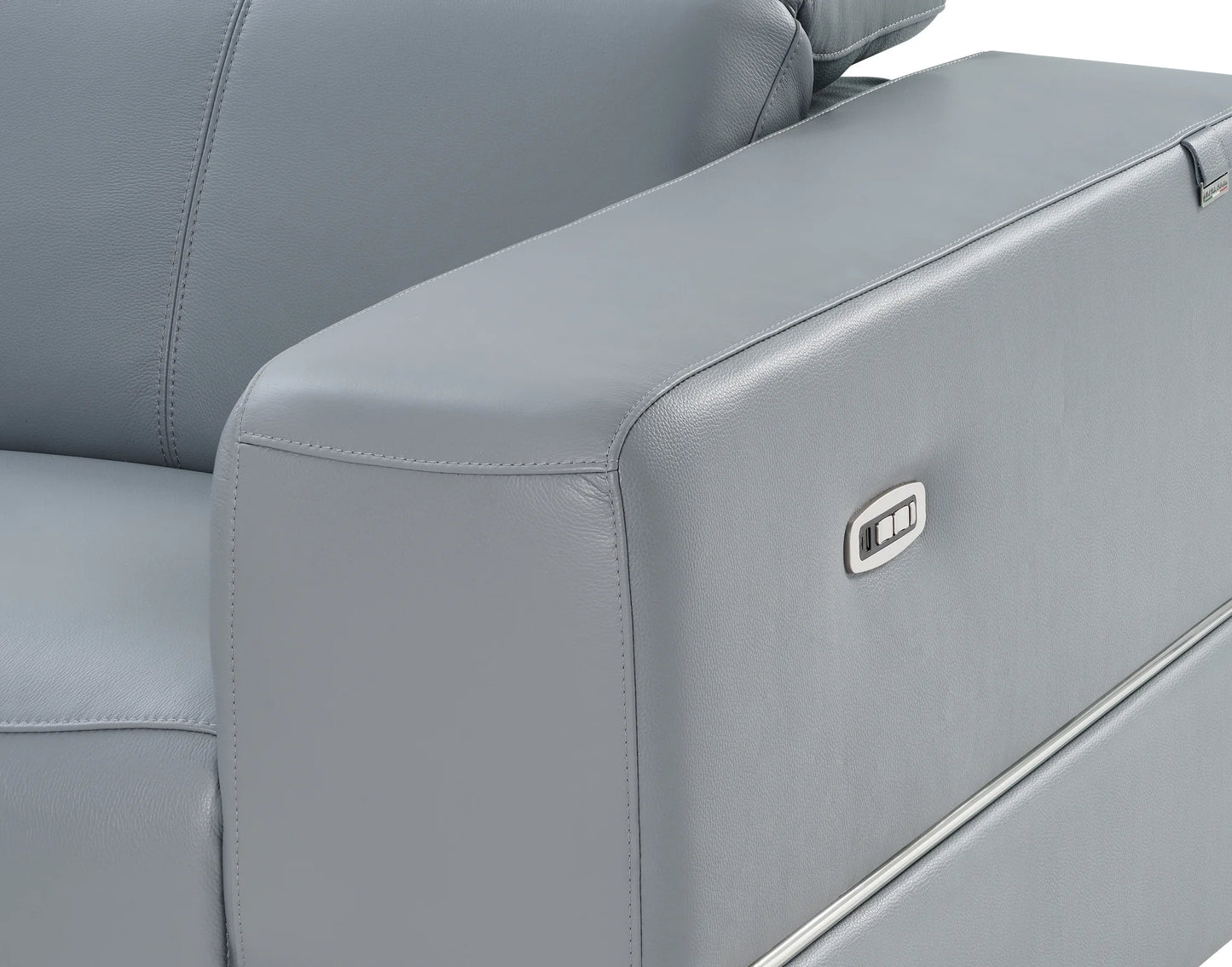 MI-1125 Franco II 7pcs Light Blue Reclining Sectional