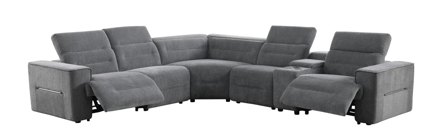 MI-1265 Nexus (DK. Grey Fabric) Reclining Sectional