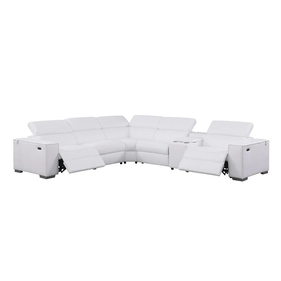 MI-631 Picasso 6pcs White Reclining Sectional