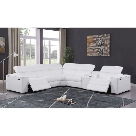 MI-631 Picasso 6pcs White Reclining Sectional