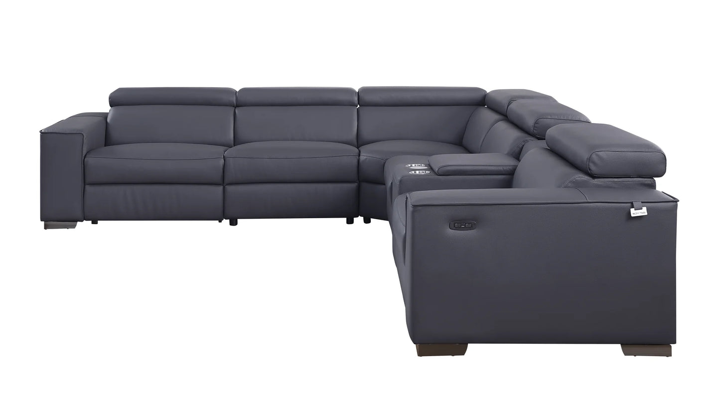 MI-633 Picasso II 6pcs Dk. Grey Reclining Sectional