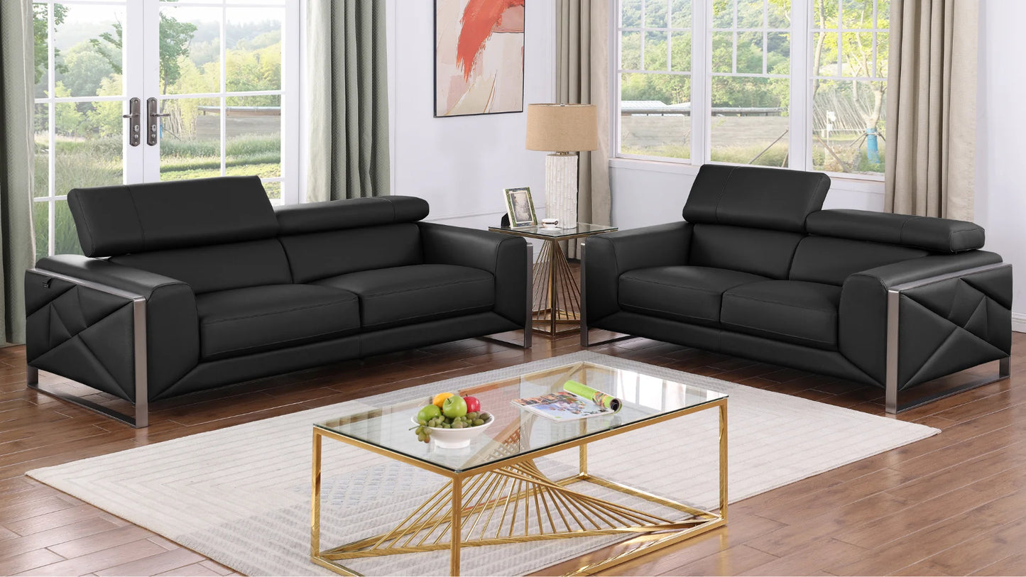 MI-989 Giorgio (Black) Sofa & Loveseat
