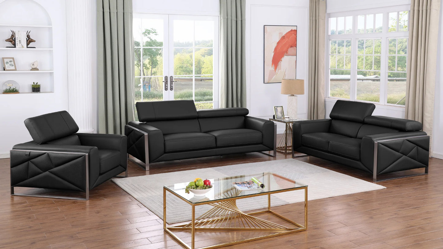 MI-989 Giorgio (Black) Sofa & Loveseat